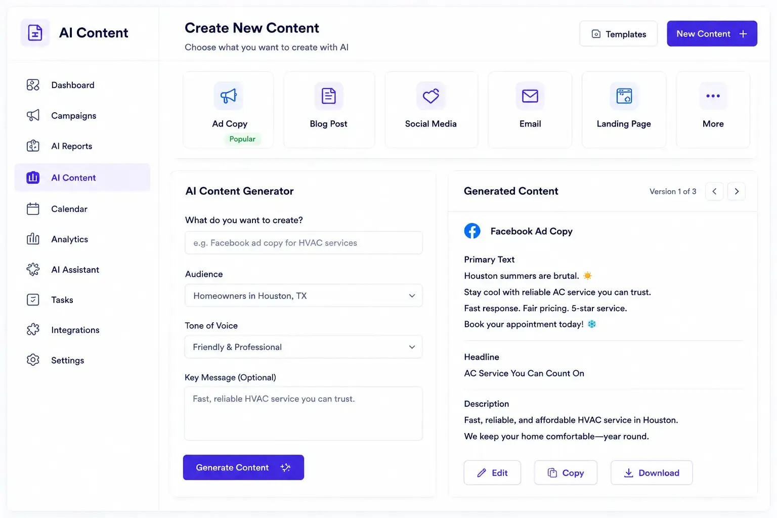 AI Content Dashboard