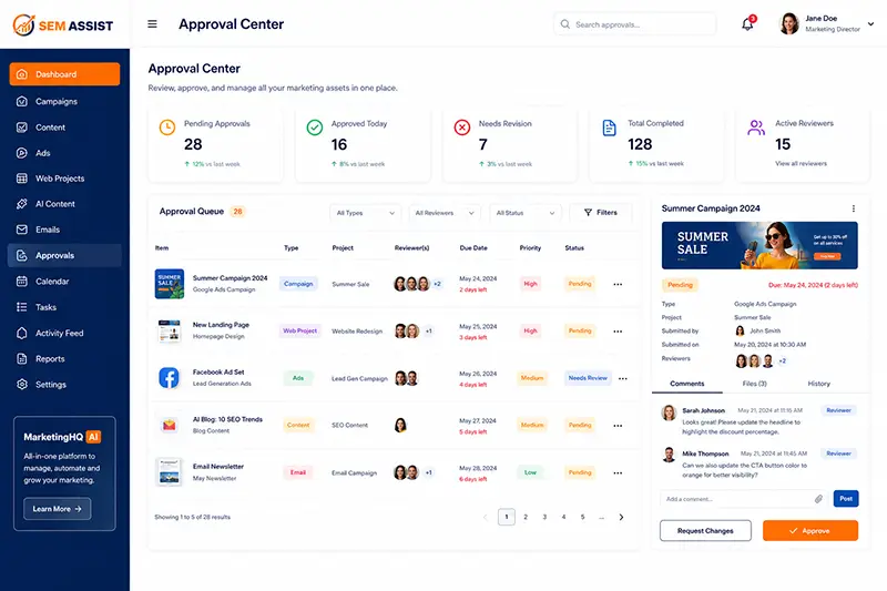 Approval Center Dashboard