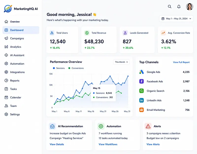 MarketingHQ AI Dashboard